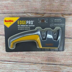Smiths EdgePro Pull-Through Knife Sharpener 50090 Yellow Gray 2-Stage Manual
